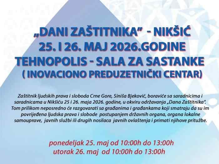 „Dani zaštitnika“ u Nikšiću 25. i 26. maja