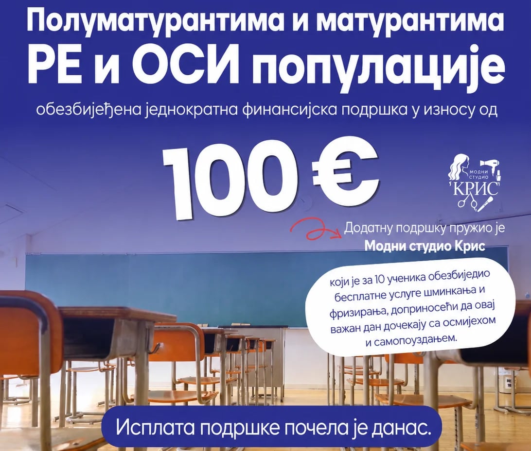 Opština dodijelila po 100 eura polumaturantima i maturantima RE zajednice i OSI