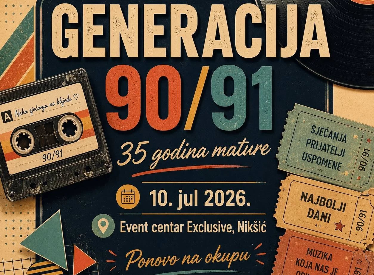 Generacija maturanata nikšićkih srednjih škola 1990/91. obilježava 35 godina mature