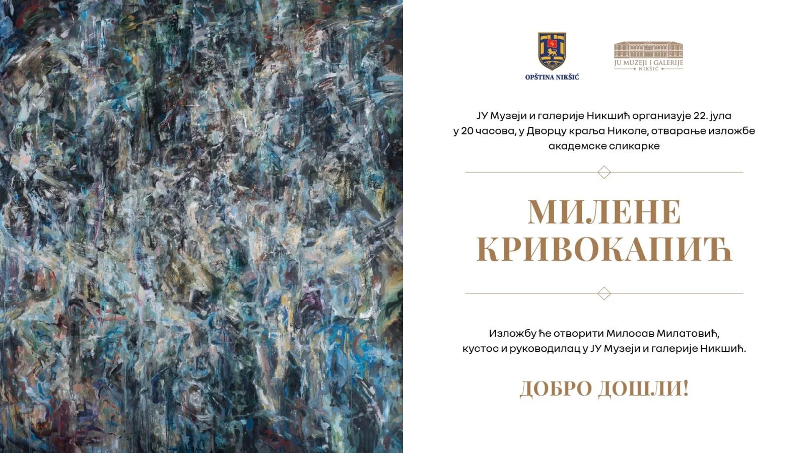Večeras izložba akademske slikarke Milene Krivokapić