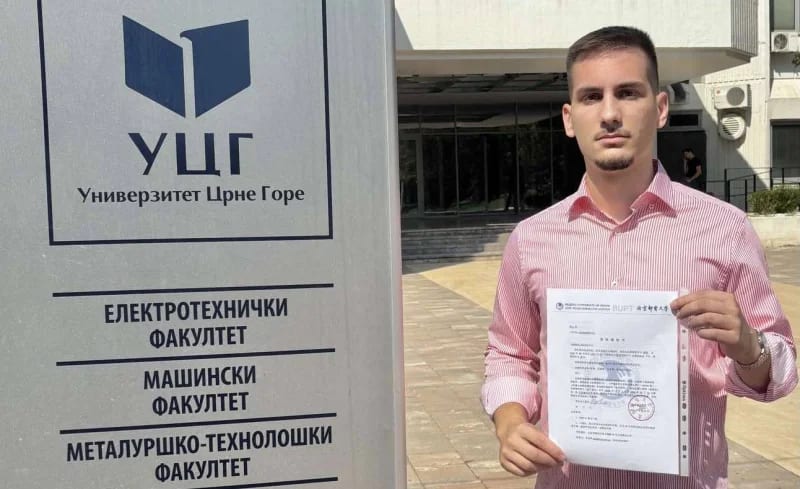 Nikšićanin Matija Tanović dobitnik stipendije za master studije u Pekingu