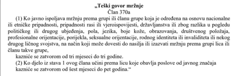Za javno ispoljavanje mržnje prema novinarkama do pet godina zatvora