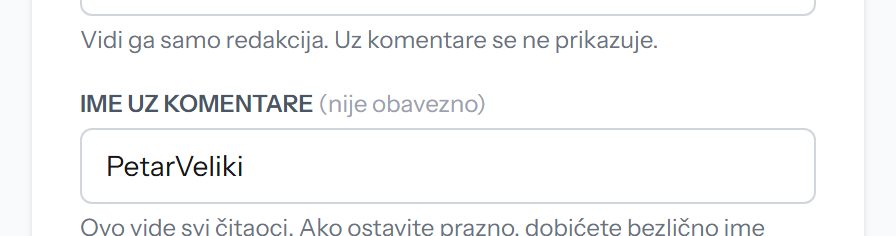 Polje za lozinku sa vidljivim tekstom