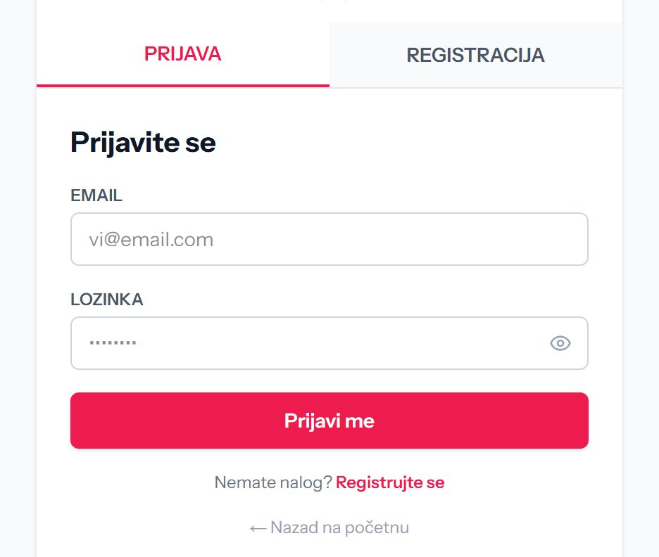 Dugme Nastavi sa Google na računaru