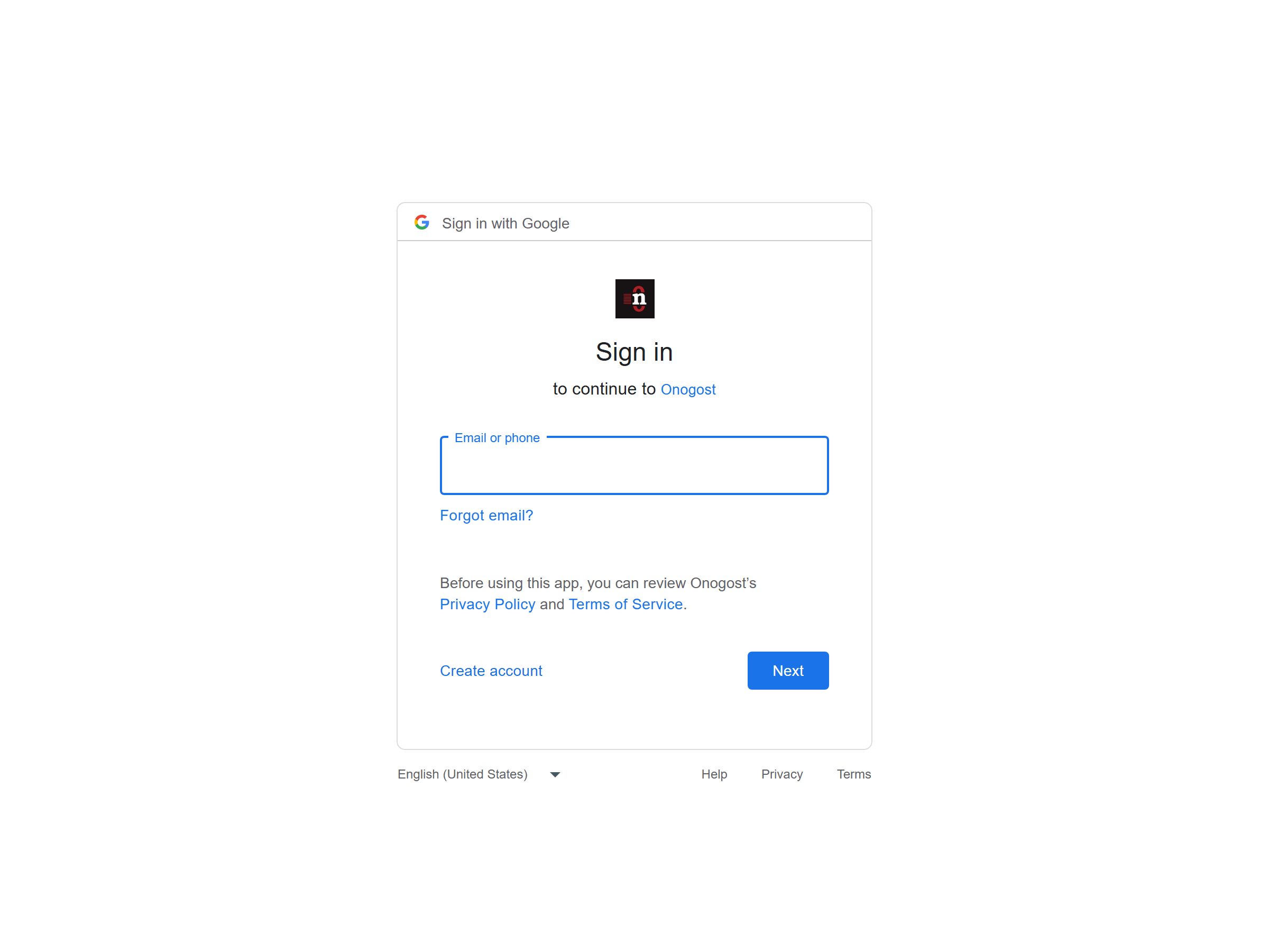 Googleov ekran za prijavu na računaru